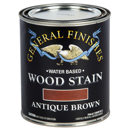 GENERAL FINISHES 1 Qt Antique Brown Wood Stain Water-Based Penetrating Stain WAQT
